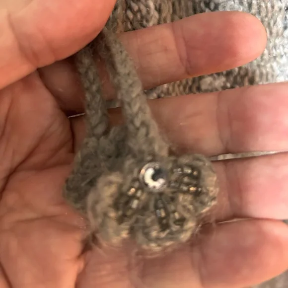 Moffi International -lg-Elegant Gray Women's Cardigan 5% Mohair- very long - Picture 5 of 9